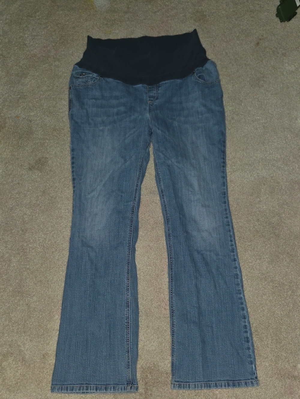 Old Navy Maternity Bootcut Jeans with Black Stretch Waistband